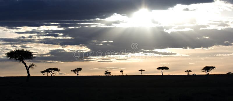 Por do sol no Masai Mara Kenya