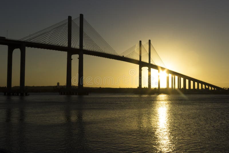Por Do Sol - Ponte De Newton Navarro, Natal, RN, Brasil Foto de Stock -  Imagem de cruz, nave: 93166712