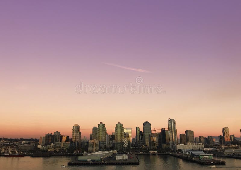 Por do sol sobre San Diego California imagens de stock Por do sol sobre San Diego California imagens de stock