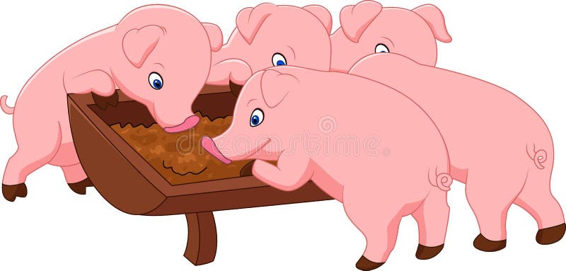 Illustration of Happy farm pig. Illustration of Happy farm pig