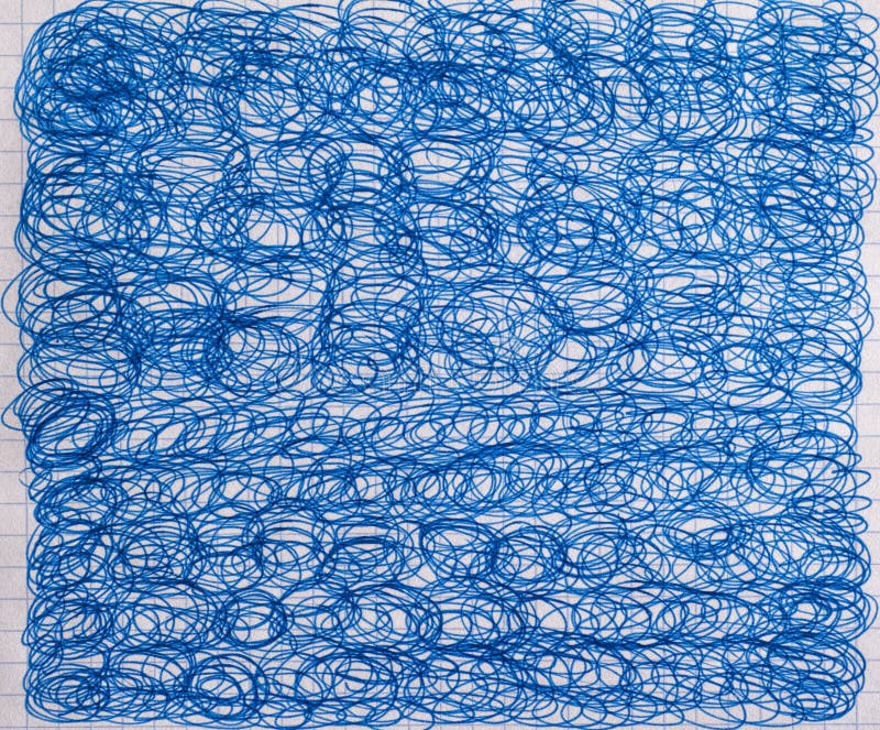 Porciones de squiggles azules dibujadas con el bolígrafo foto de archivo Porciones de squiggles azules dibujadas con el bolígrafo foto de archivo