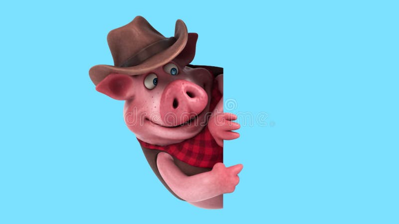 Divertido porco unicórnio de desenho animado 3D com um sinal (com canal  alfa), Banco de Video - Envato Elements