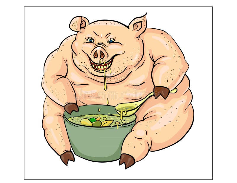 Porco irritado do varrão ilustração stock Porco irritado do varrão ilustração stock