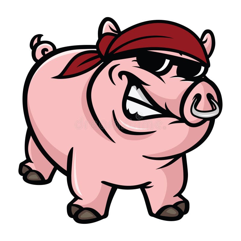 Cartoon illustration of a hog wild. Cartoon illustration of a hog wild