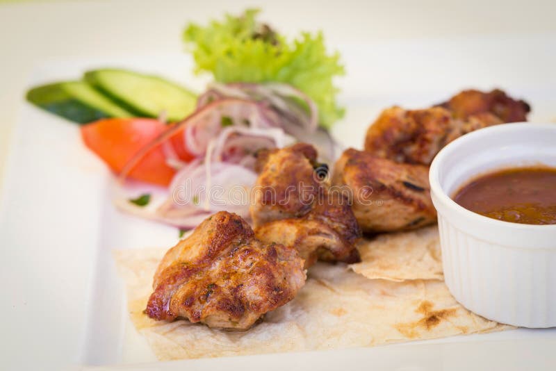 Pork Bbq Barbecue on a Plate Stock Photo Image of cooking, outdoors