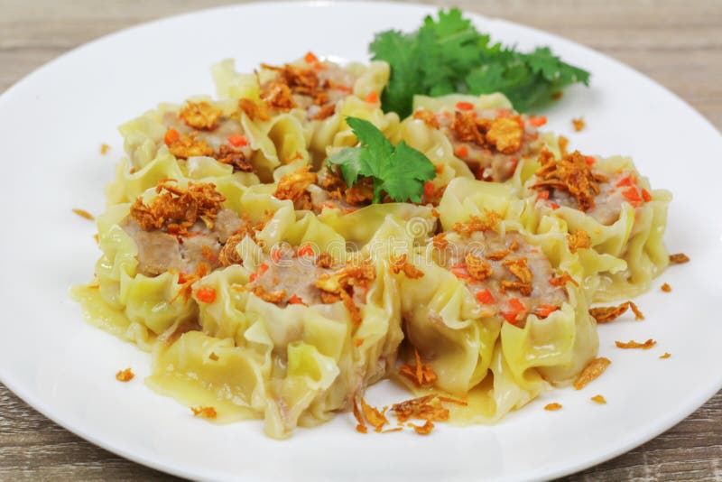 Pork and Carrot Chinese Steamed Dumpling Stock Image Image of