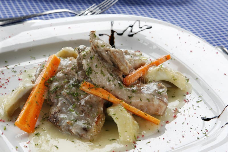 Pork and carrots in sauce