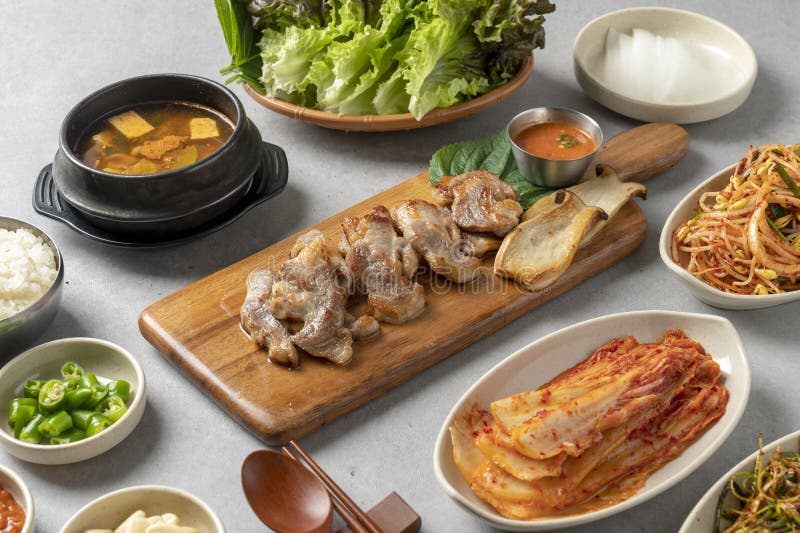 Pork Cheek Meat Grilled Set Stock Image Image of brown, natural