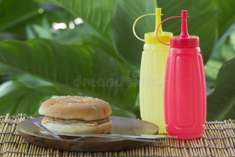 Pork Cheese Burger royalty free stock images