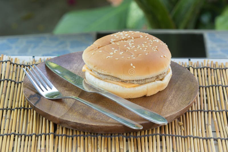 Pork Cheese Burger stock images