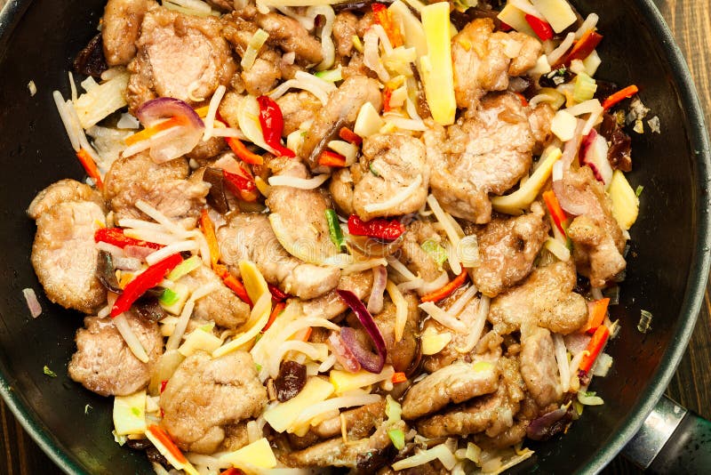 Pork in Chinese with Vegetables Stock Image Image of fried, mung