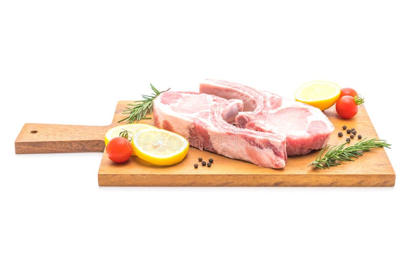 Pork chop raw stock image. Image of beef, edible, nutrition 147884879