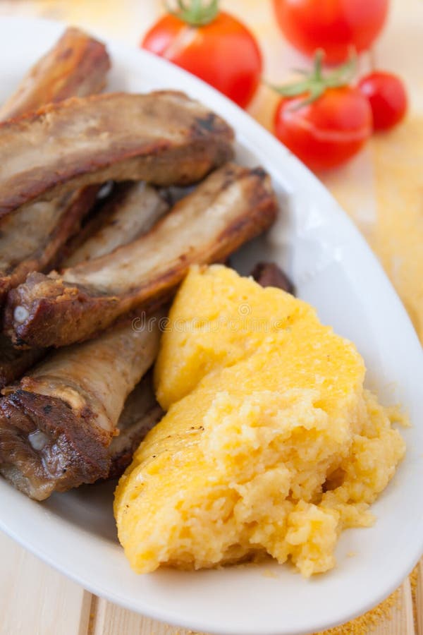 Pork chops and polenta