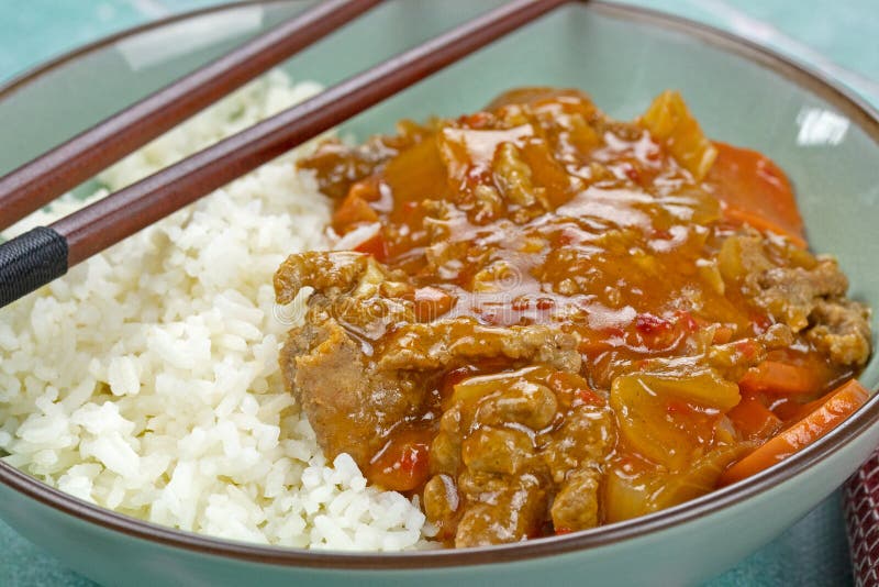Five Spice Pork and Basmati Rice Stock Photo Image of asia, fennel