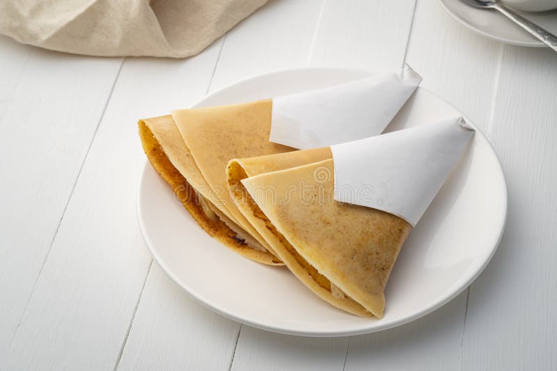 Pork Floss and Thai Chilli Jam Crepe Stock Photo Image of gourmet
