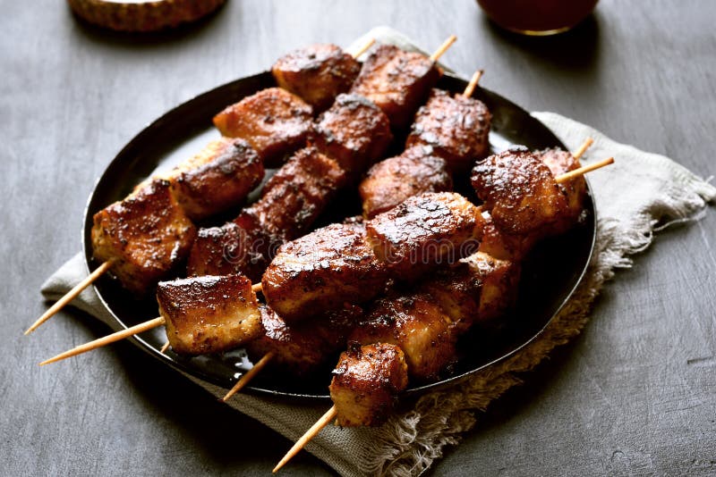 Pork kebabs, bbq meat stock photo. Image of juicy, baked 106319200