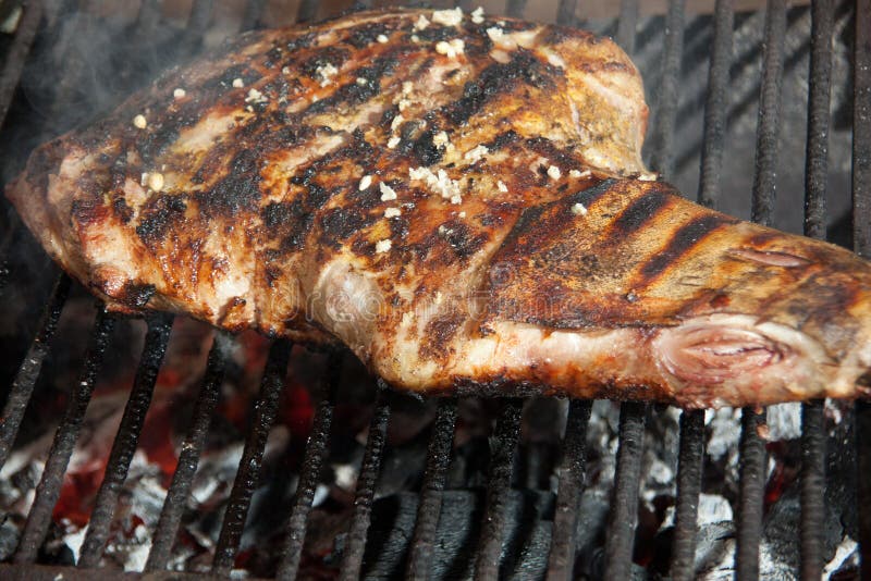Pork leg grilled stock image. Image of food, barbecue 103619137