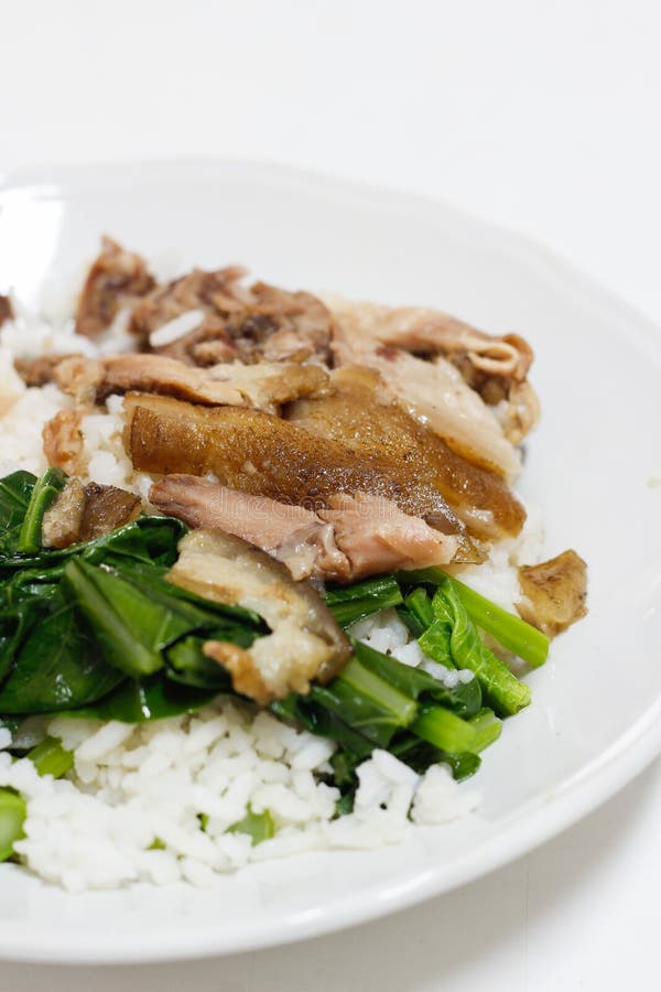 Pork leg with rice stock photo. Image of diet, brown 30513782