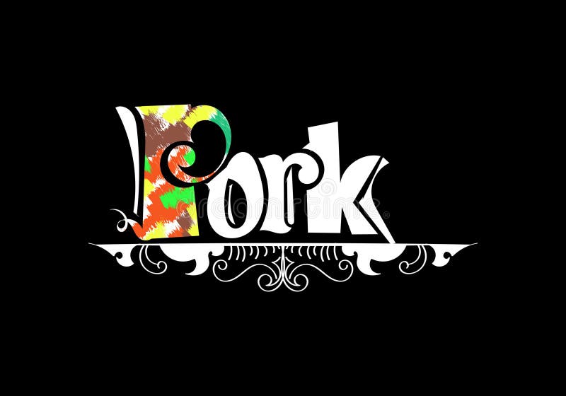 PORK lettering custom style design vector illustration