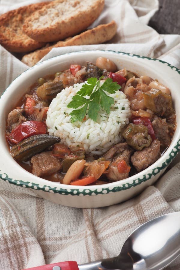 Pork and okra gumbo stock photo. Image of creole, prepared 49636544