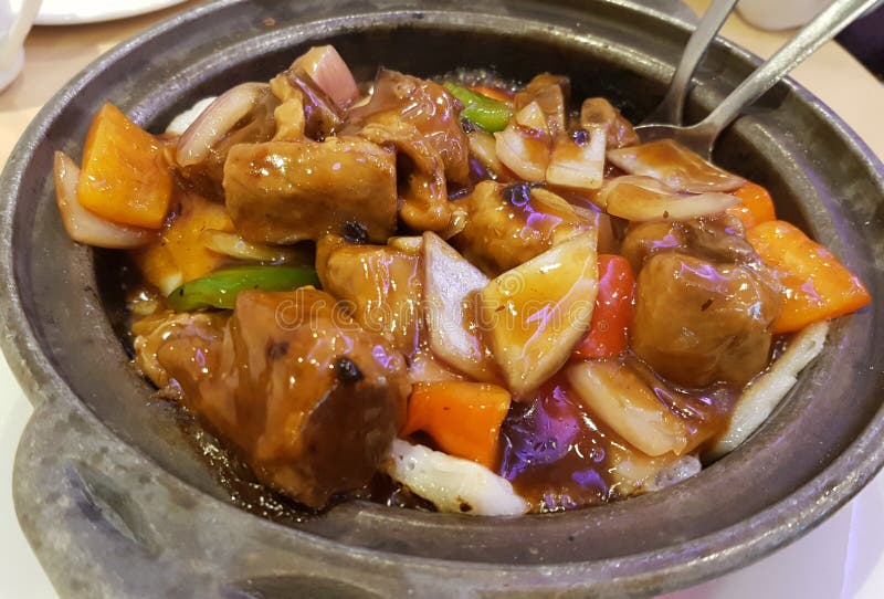 Pork Ribs on Rice Noodle stock image Pork Ribs on Rice Noodle stock image