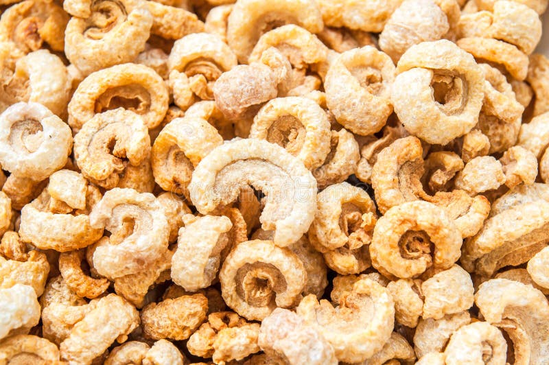 Pork Rinds or Deep Fried Pork Skin Stock Image Image of food