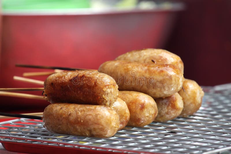 Pork sausage rice ,Thai food royalty free stock photos Pork sausage rice ,Thai food royalty free stock photos