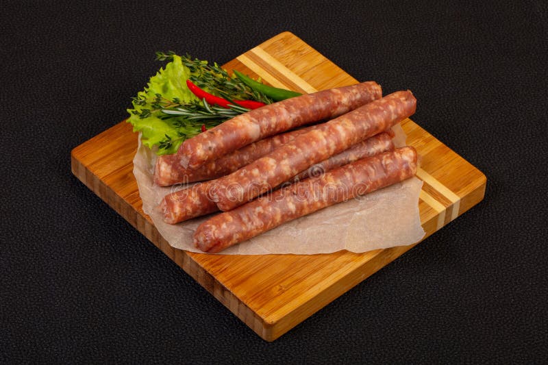 Pork sausages for grill stock photo. Image of meat, background 166270766