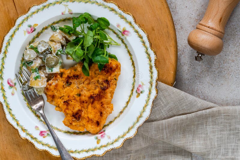 Pork schnitzel stock photo. Image of meal, boiled, delicious 264150476