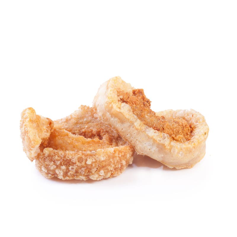 Pork Rind Junk Food Snack on a Wooden Table Stock Photo Image of