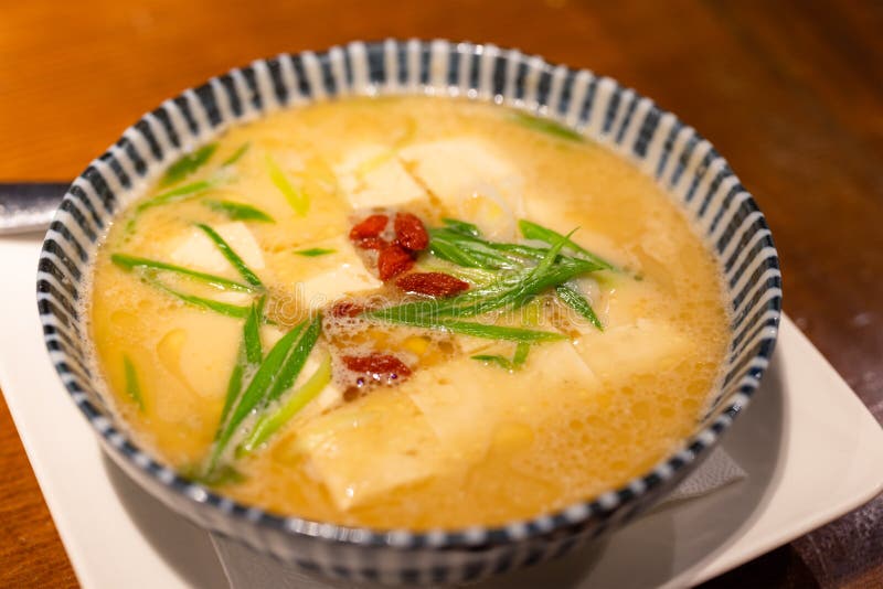 Pork soup tofu bowl stock image. Image of pork, soup - 264090253