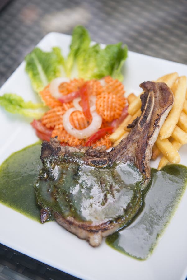 Pork Steak with Black Pepper Sauce Stock Photo Image of dining