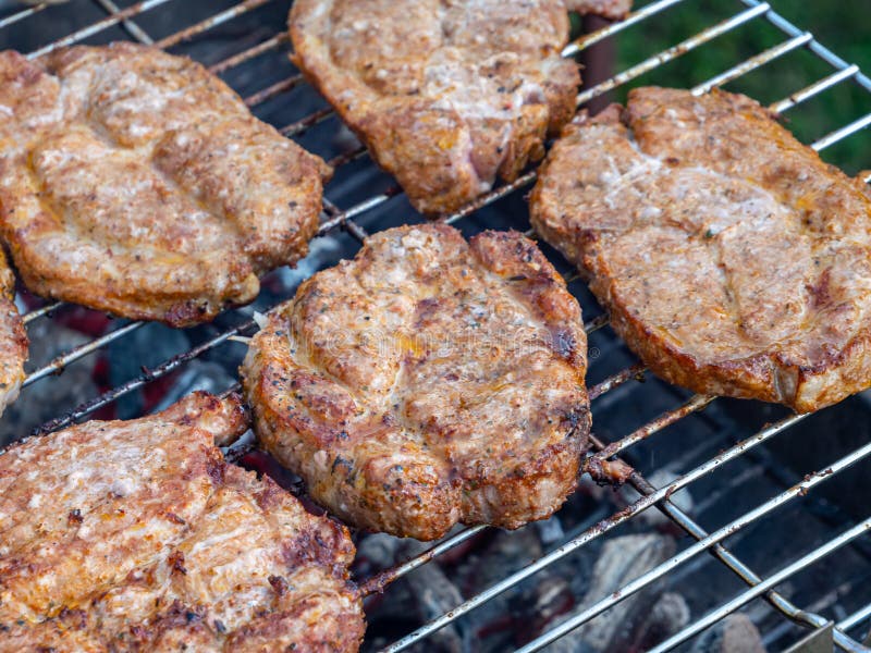 Big Rib Eye Steak on the Charcoal Grill Stock Image Image of summer