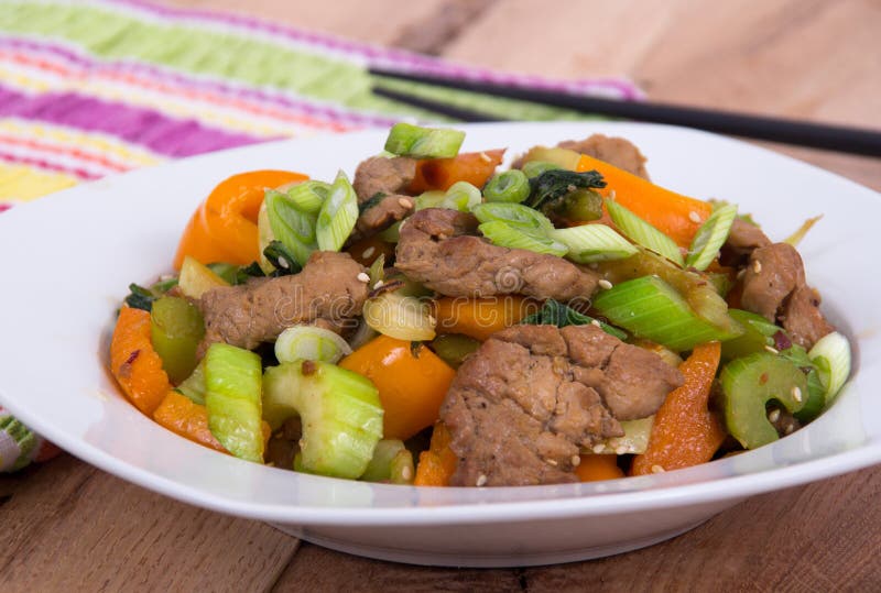 Pork Stir Fry with Vegetables Stock Photo - Image of celeri, meal: 38497734