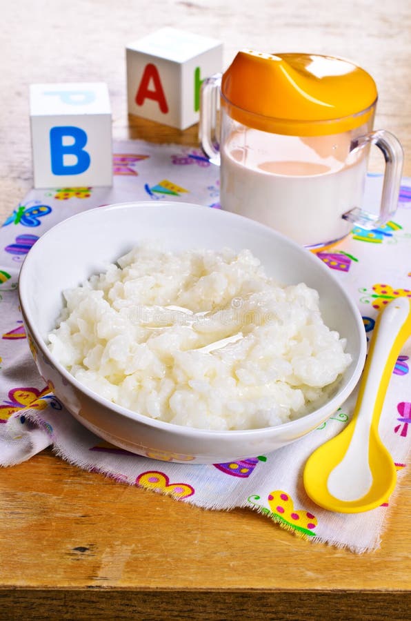 Baby Rice Porridge stock image. Image of background, fruit - 21972827