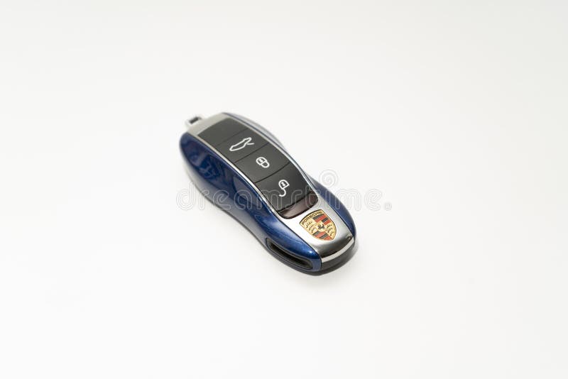 Porsche Car Key on White Surface. Editorial Photography Image of
