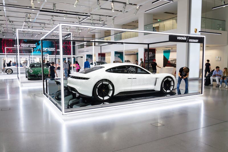 Porsche Mission E Concept Study Car Standing At Volkswagen