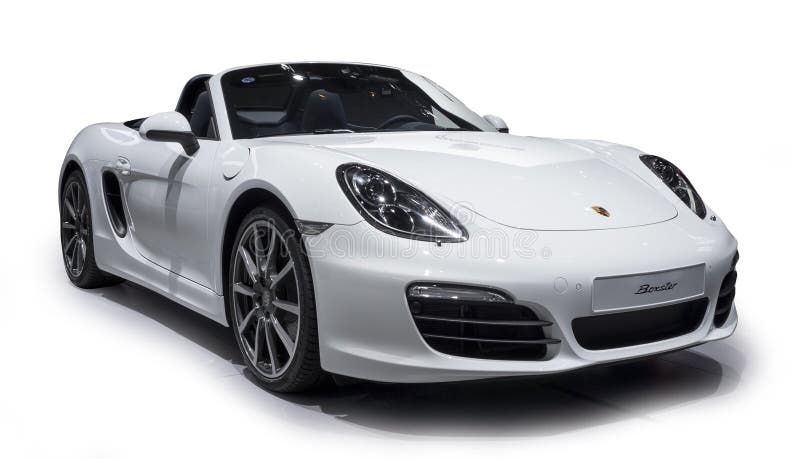 White PORSCHE sports car isolate on white