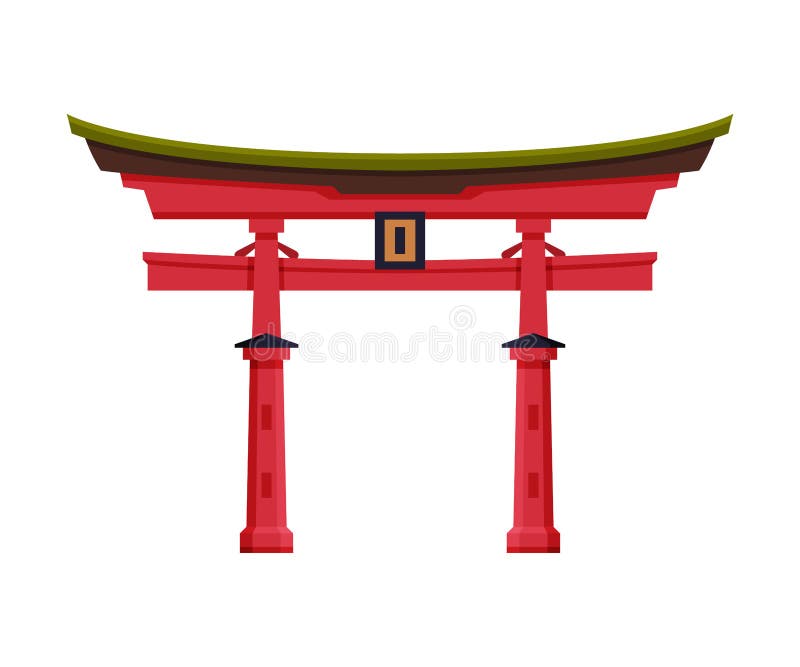 um único marco de portão torii de desenho de linha. marcas icônicas  mundialmente famosas na cultura