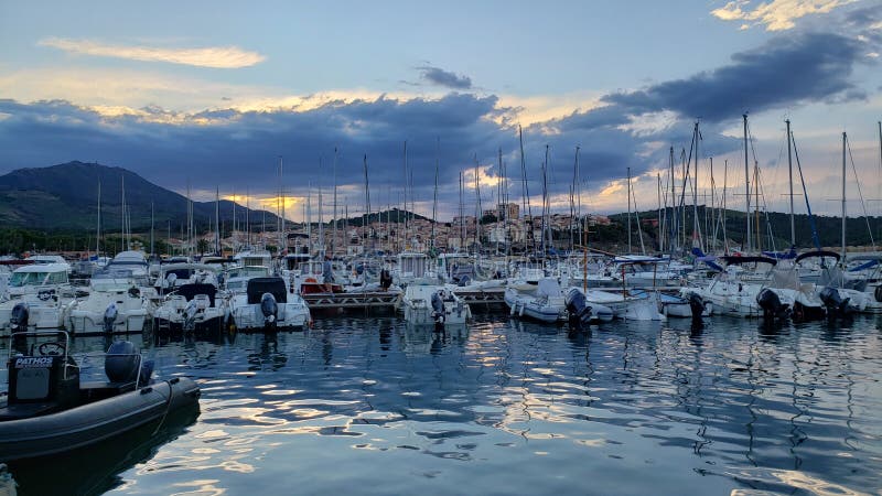 Port banyuls we francji fotografia stock