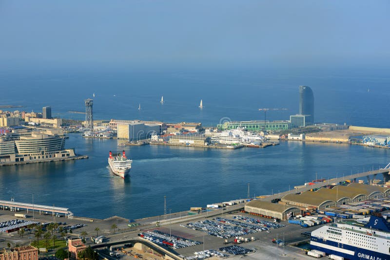 Port of Barcelona, Spain editorial photography. Image of catalunya ...