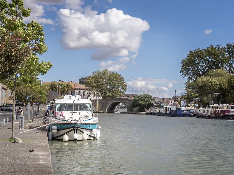 View of Port Castelnaudary in the Aude department in the Languedoc Roussillon region in south France.