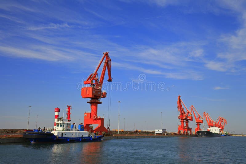 Port crane work stock photo. Image of wharf, construction 274026416