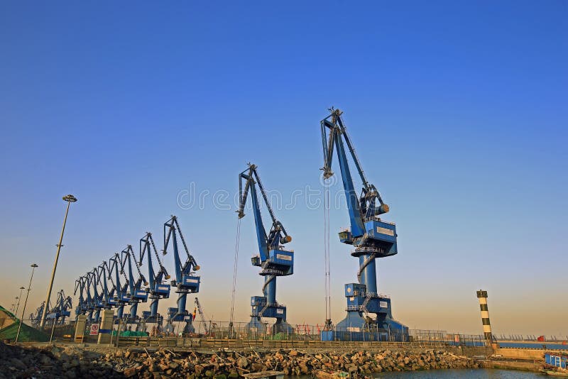 Port crane work stock photo. Image of steel, industry 243345812