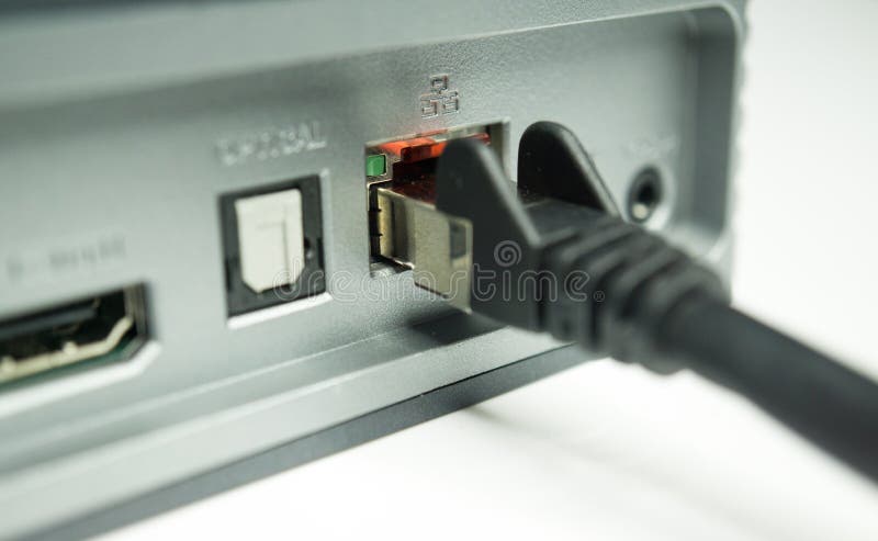 Port de r?seau d'un media player images libres de droits Port de r?seau d'un media player images libres de droits