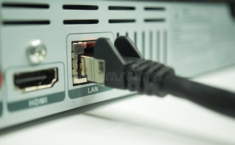 Port de r?seau d'un media player image libre de droits Port de r?seau d'un media player image libre de droits
