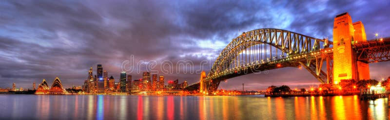 Port de Sydney avec le théatre de l'opéra et la passerelle