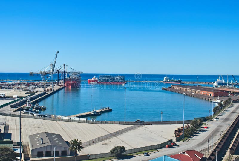 Port Elizabeth-hamnen Bild av den sydafrikanska ekonomin royaltyfri foto