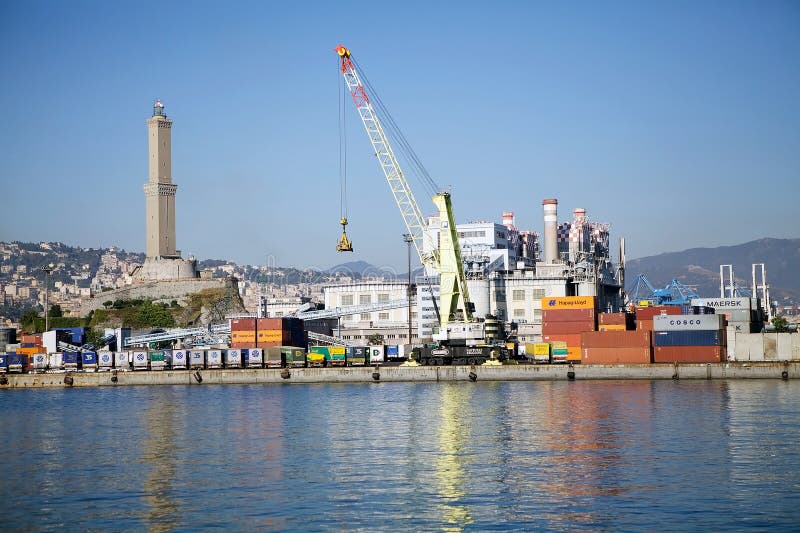 Port of Genoa, Italy editorial stock photo. Image of travel - 79299198