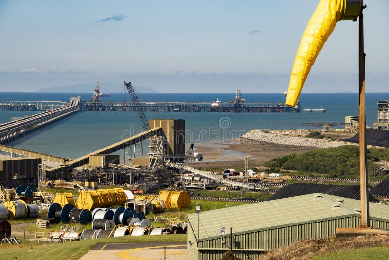 Port of Hay Point coal loading facility. royalty free stock image